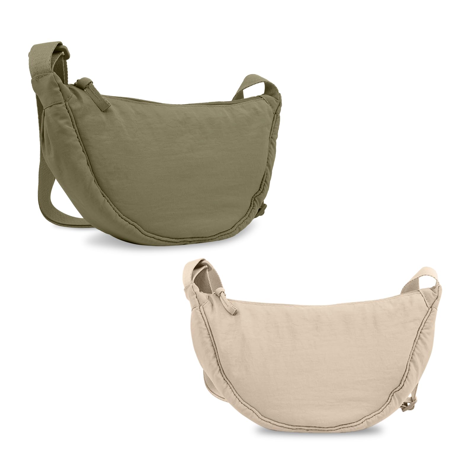 Nylon Crescent Crossbody Bag for Women Purses Trendy Men,Small Travel Sling Bag Hobo