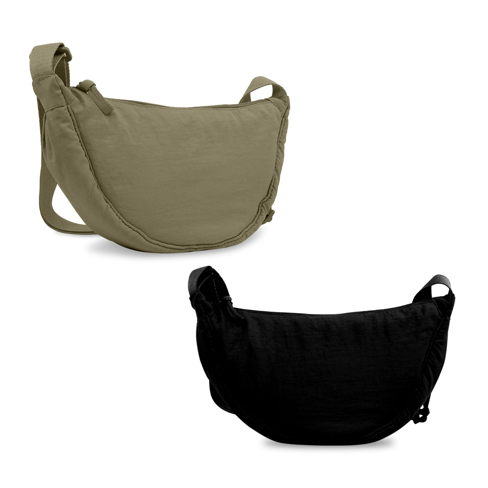 Nylon Crescent Crossbody Bag for Women Purses Trendy Men,Small Travel Sling Bag Hobo