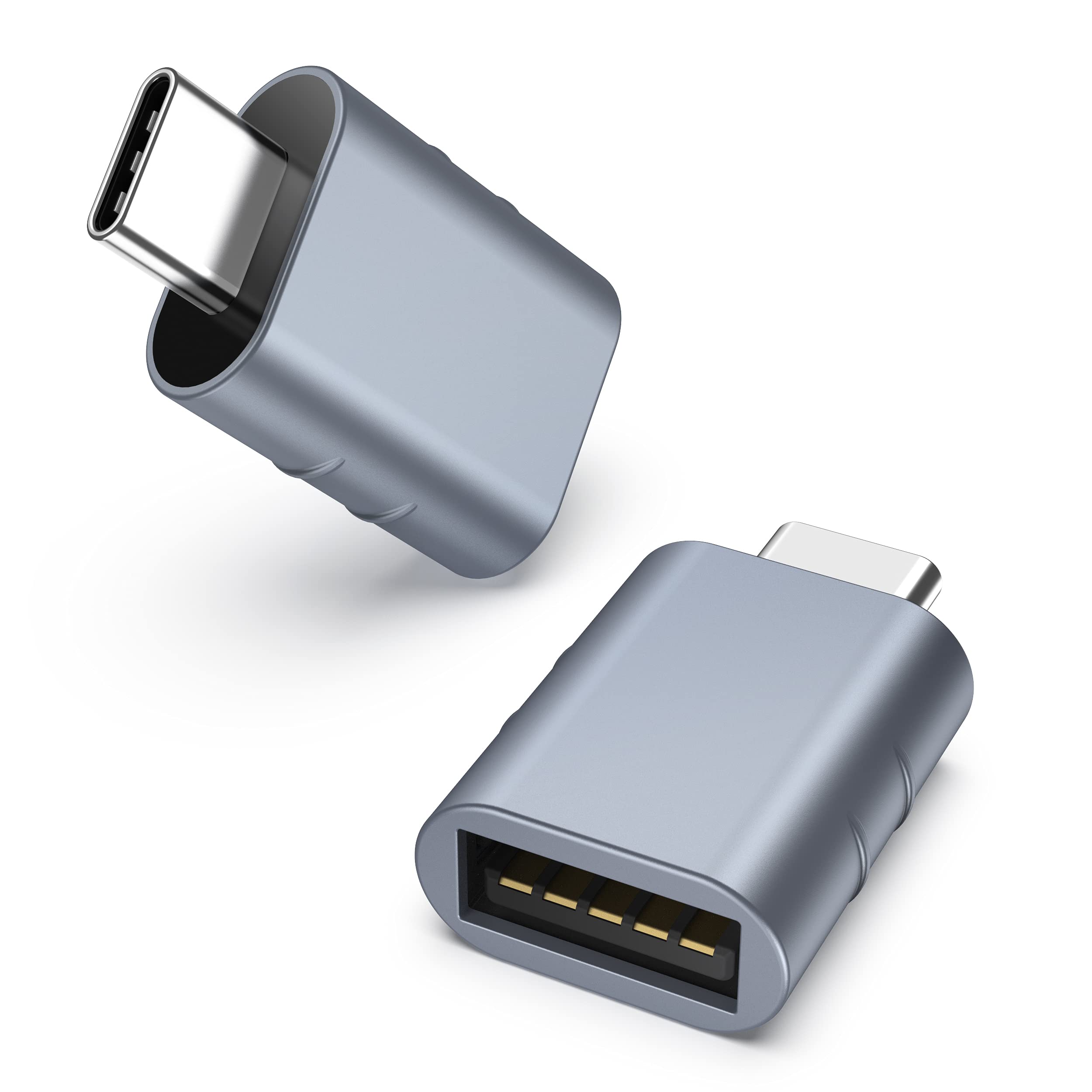 Syntech USB C to USB Adapter Pack of 2, USB 3.0 Female to Thunderbolt 4/3 Adapter Compatible with MacBook Pro Air 2024, Surface, iPad, iPhone, Galaxy Notebook, XPS and More Type C Devices, Space Grey