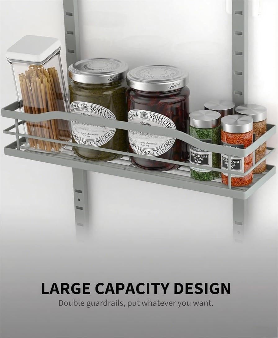 Moforoco White 9-Tier Over The Door Pantry Organizer, Pantry Organization And Storage, Metal Hanging Spice Rack Shelves Door, Home & Kitchen Essentials, Laundry Room Bathroom Organization