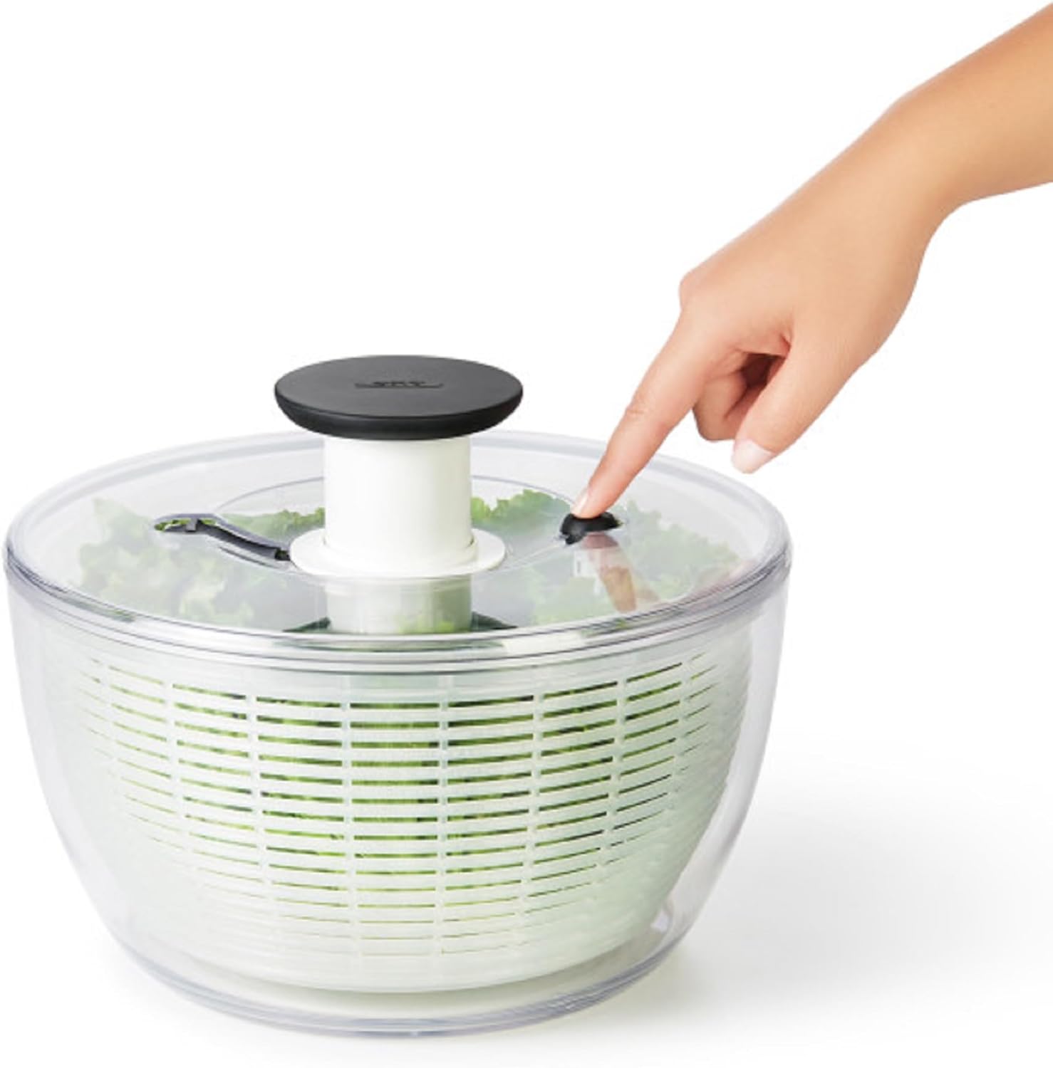 OXO Good Grips Salad Spinner | Lettuce Spinner | Fruit Washer | Fruit Washing Bowl with Strainer | Vegetable Cleaner | Salad Cleaner | Lettuce Washer | 6.22 Quart Capacity