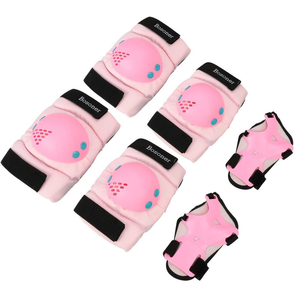 BOSONER Kids/Youth Knee Pads Elbow Pads Wrist Guards Set for 3-15 Years, Child Protective Gear Set for Roller Skates, Cycling, BMX Bike, Skateboard, Inline Skating, Scooter Riding Sports…