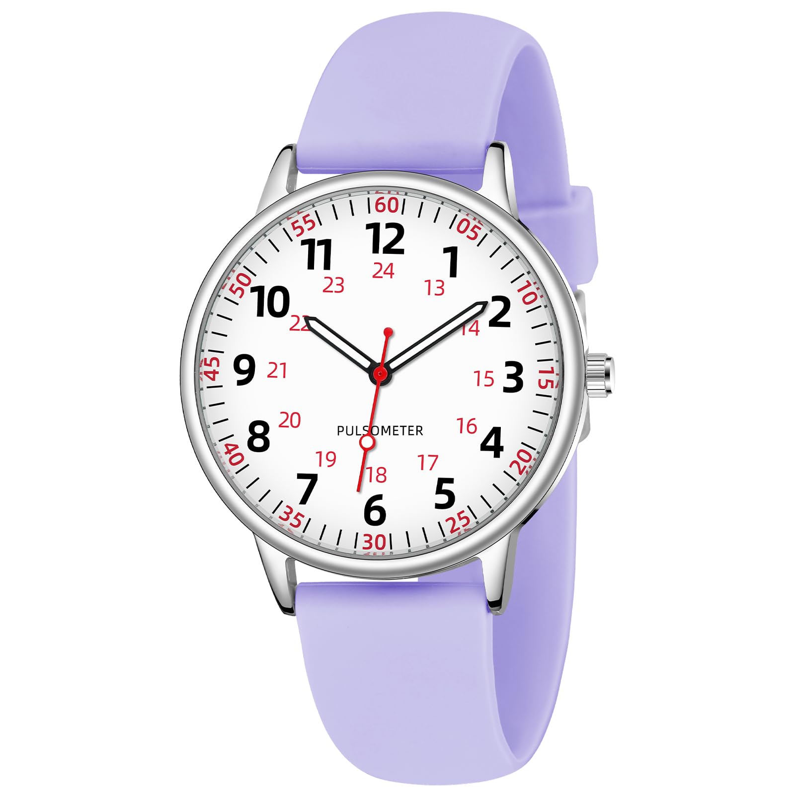 TWOPTION Nurse Watch for Women Waterproof Analog Silicone Watch with Second Hand Nursing Watch