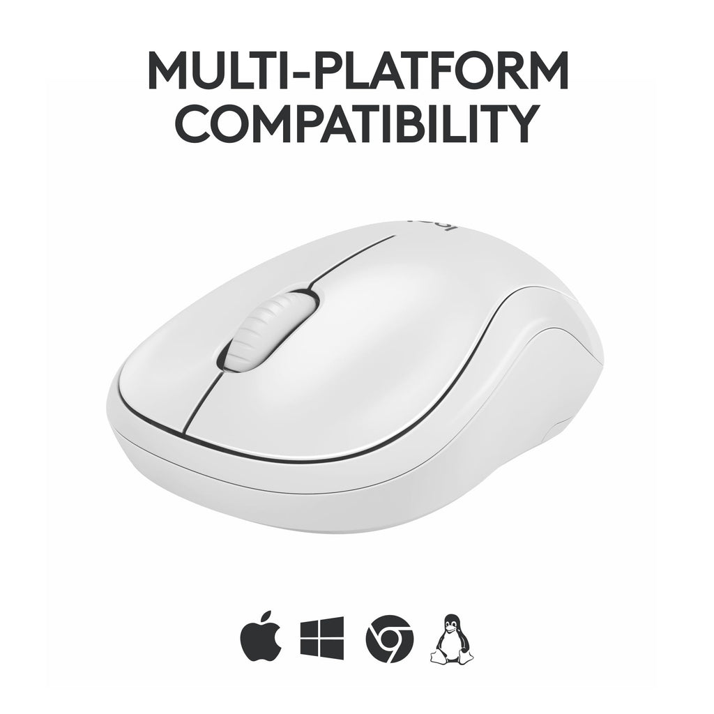 Logitech M185 Wireless Mouse, 2.4GHz with USB Mini Receiver, 12-Month Battery Life, 1000 DPI Optical Tracking, Ambidextrous PC/Mac/Laptop - Swift Grey