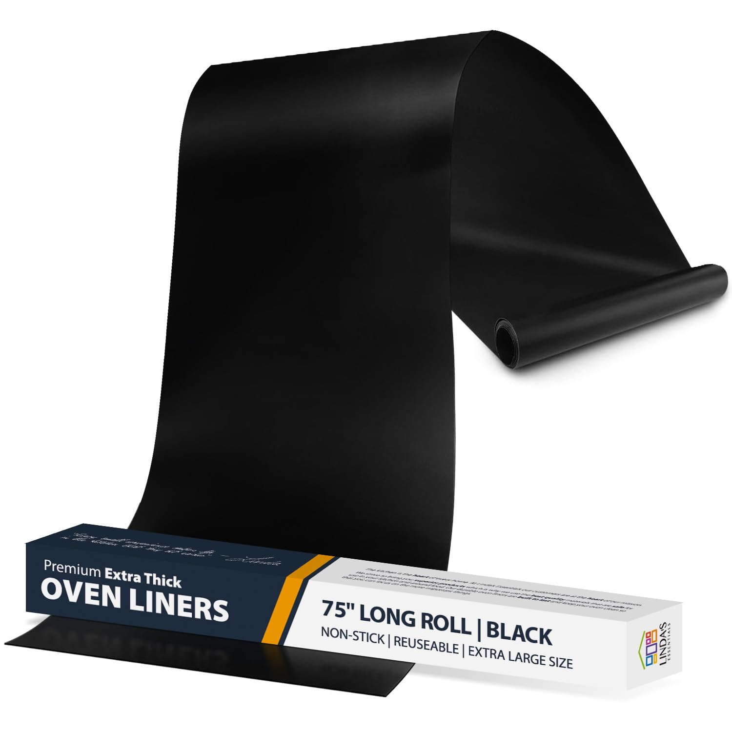 Oven Liners for Bottom of Oven - 2 Pack Large Heavy Duty Mats, 17”x25” Non-Stick Reusable Liner for Electric, Gas, Toaster Ovens, Grills - BPA & PFOA Free Kitchen Accessory to Keep Oven Clean (Black)