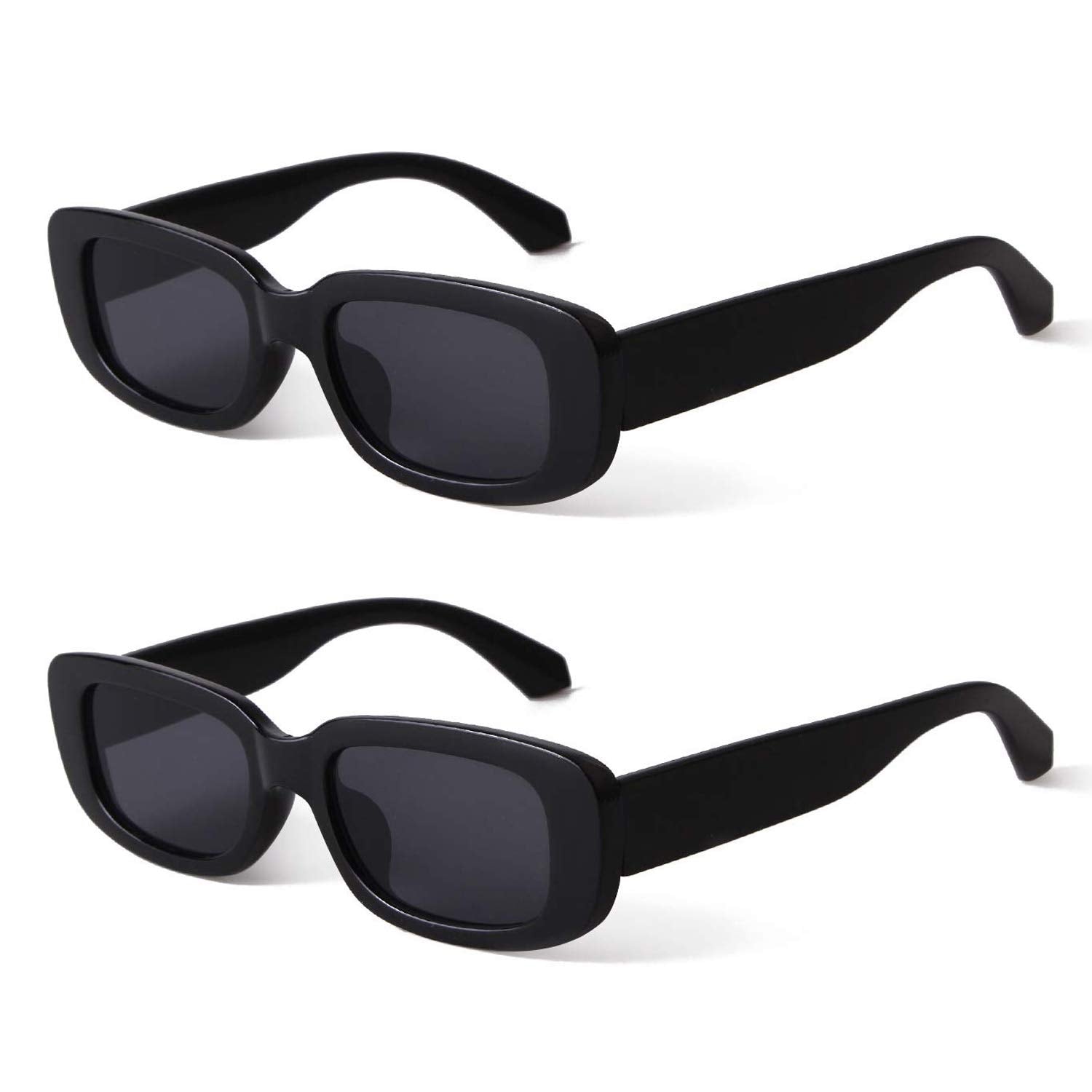 BUTABY Rectangle Sunglasses for Women Retro Driving Glasses 90’s Vintage Fashion Narrow Square Frame UV400 Protection