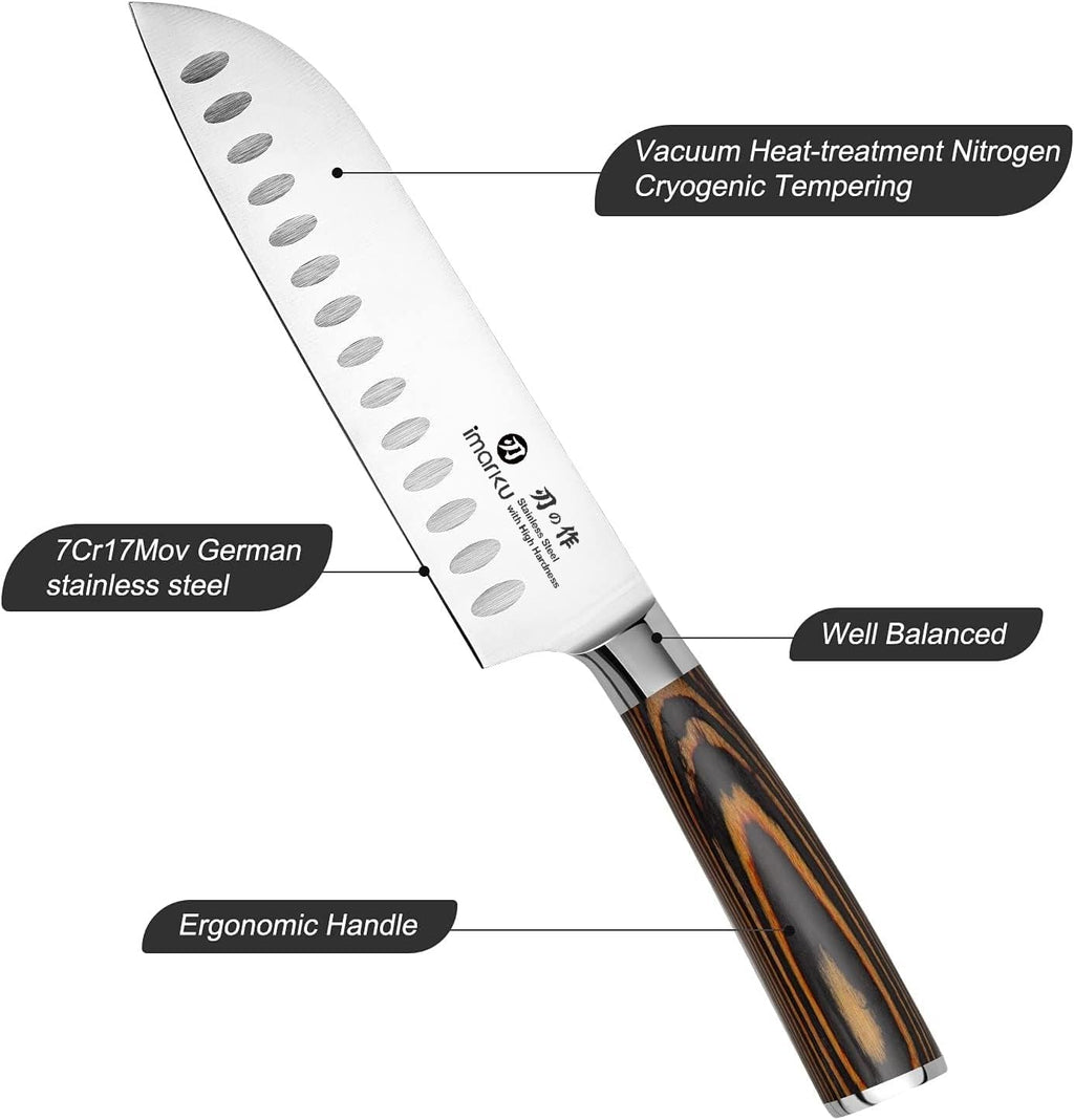 imarku Chef Knife 7 Inch Kitchen Knife Ultra Sharp Santoku Knife - High Carbon Japanese Chefs Knife, Kitchen Gadgets 2025, Apartment Essentials, Birthday Gifts for Him Her, Best Gifts for Women Men