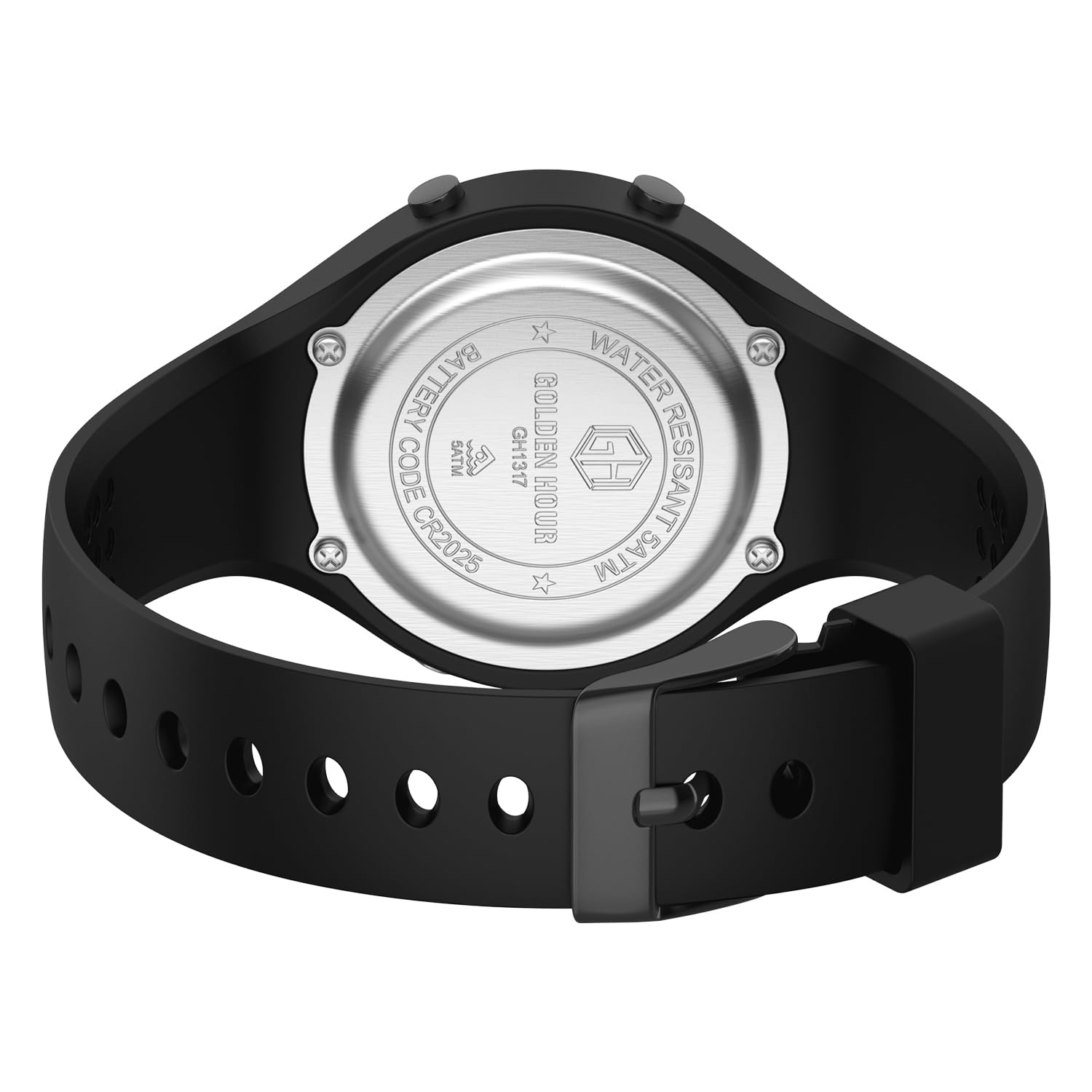 GOLDEN HOUR Waterproof Sport Women's Digital Chronograph Silicone Strap Watch