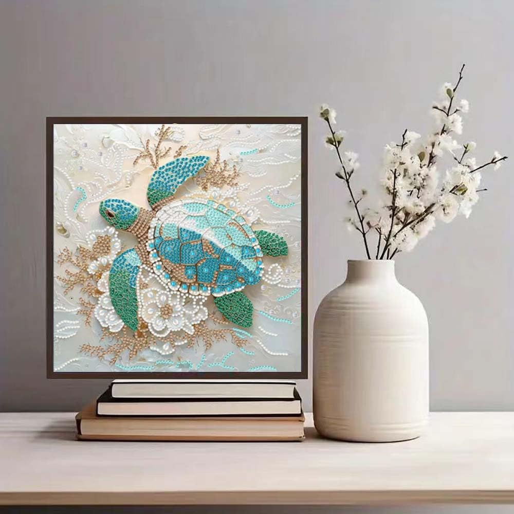 ZQEATRY Sea Turtle Animal Special Shape Diamond Art Kits for Adults,5D Diamond Painting Kits for Beginner,DIY Diamond Crystal Rhinestones Painting Kits for Home Wall Decor Gift 11.8 X 11.8inch