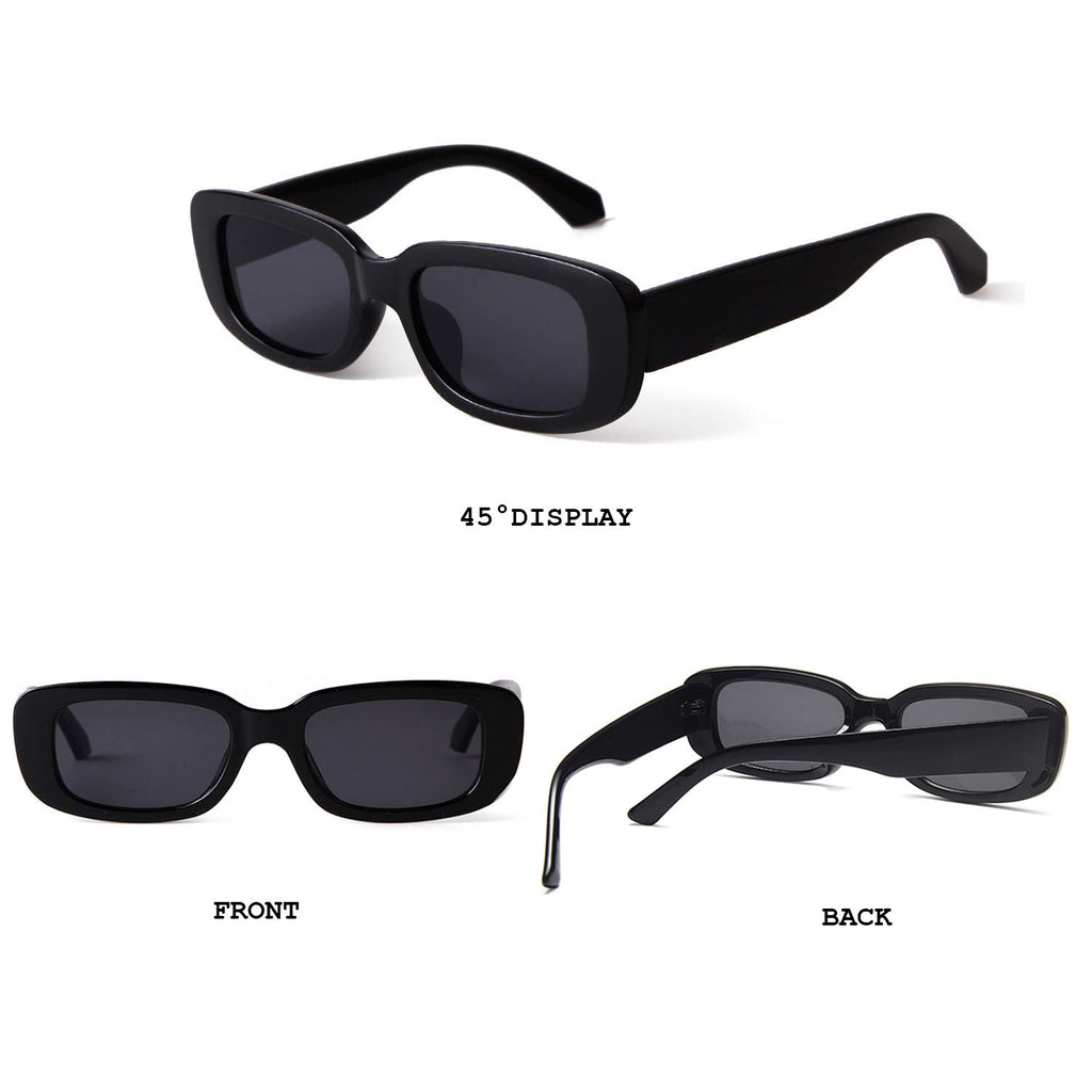 BUTABY Rectangle Sunglasses for Women Retro Driving Glasses 90’s Vintage Fashion Narrow Square Frame UV400 Protection