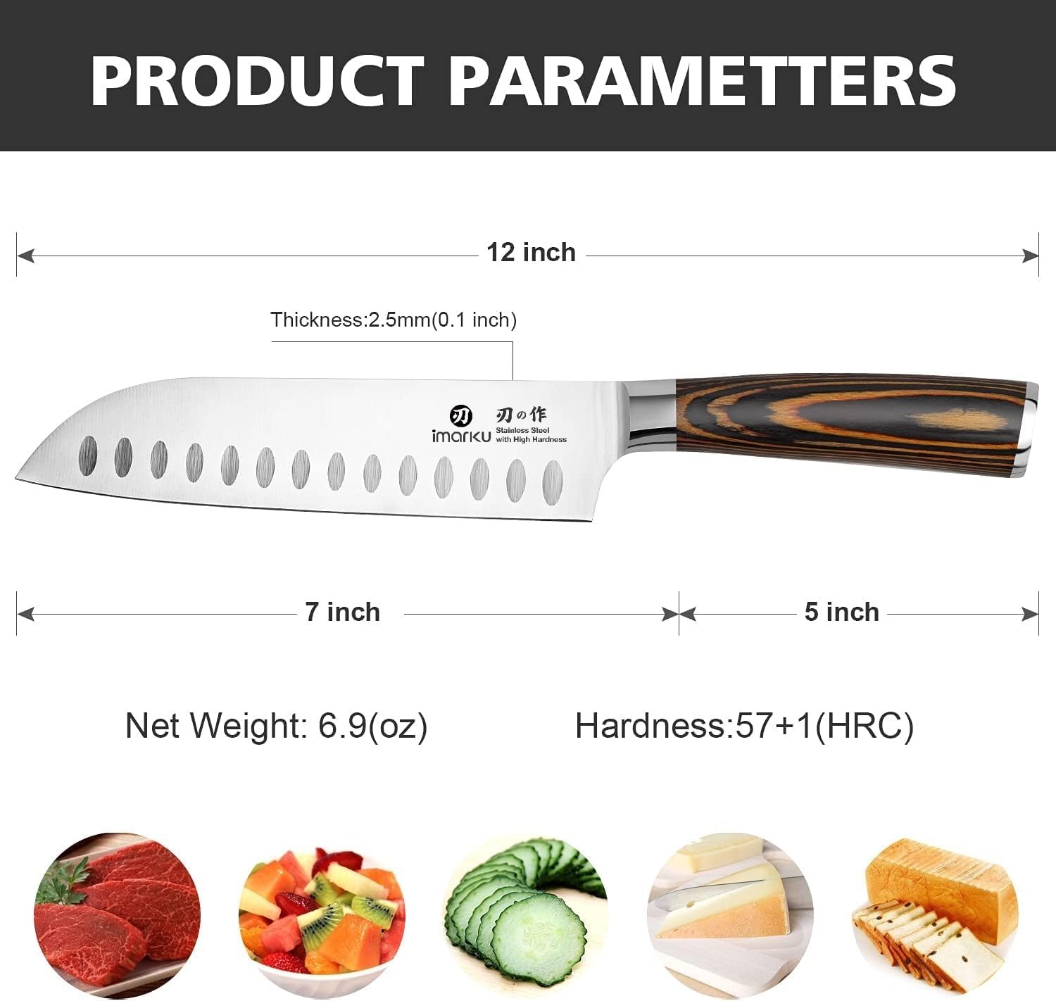 imarku Chef Knife 7 Inch Kitchen Knife Ultra Sharp Santoku Knife - High Carbon Japanese Chefs Knife, Kitchen Gadgets 2025, Apartment Essentials, Birthday Gifts for Him Her, Best Gifts for Women Men