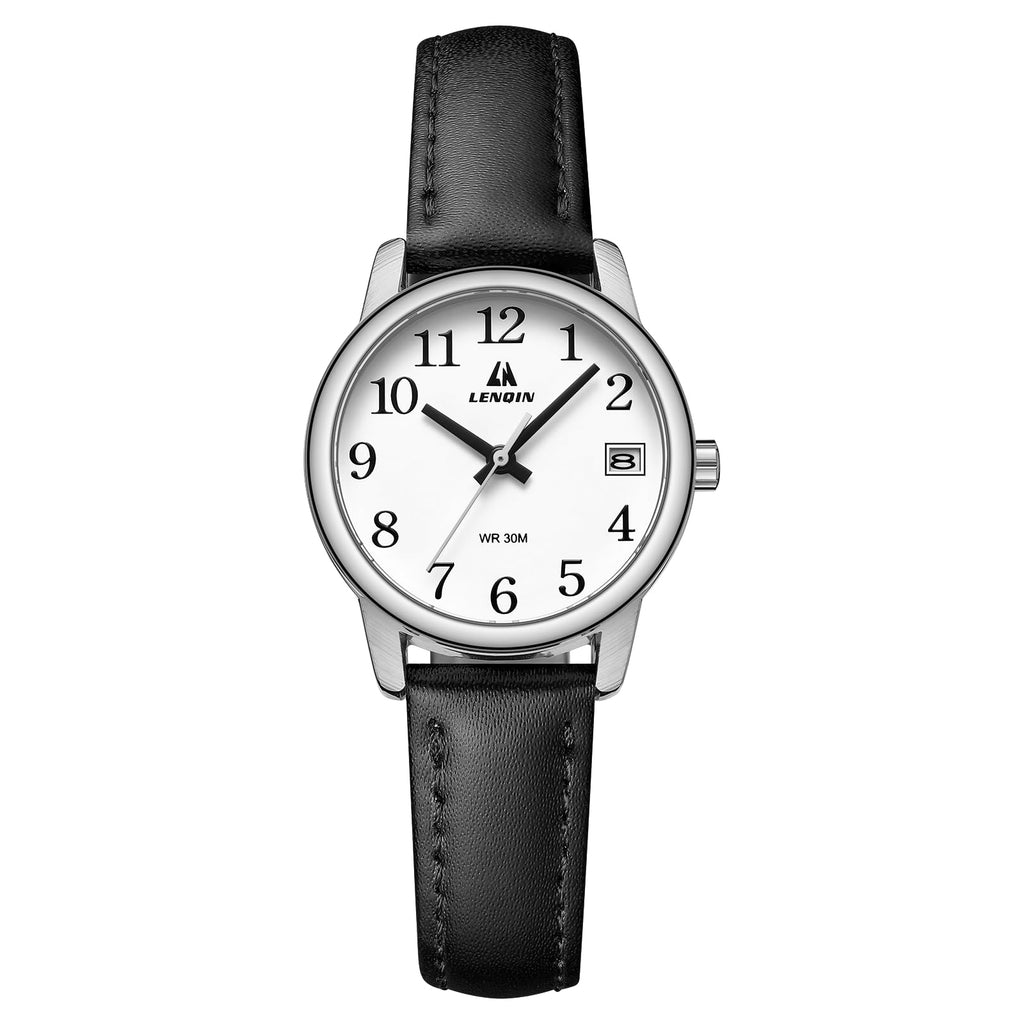 LN LENQIN Ladies Watches Analog Quartz Watch for Women Waterproof Women's Wrist Watches Easy Reader Womens Watch with Leather Strap
