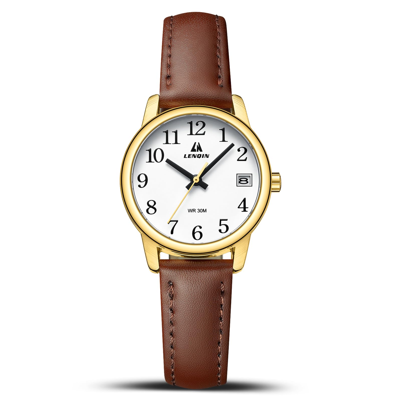 LN LENQIN Ladies Watches Analog Quartz Watch for Women Waterproof Women's Wrist Watches Easy Reader Womens Watch with Leather Strap