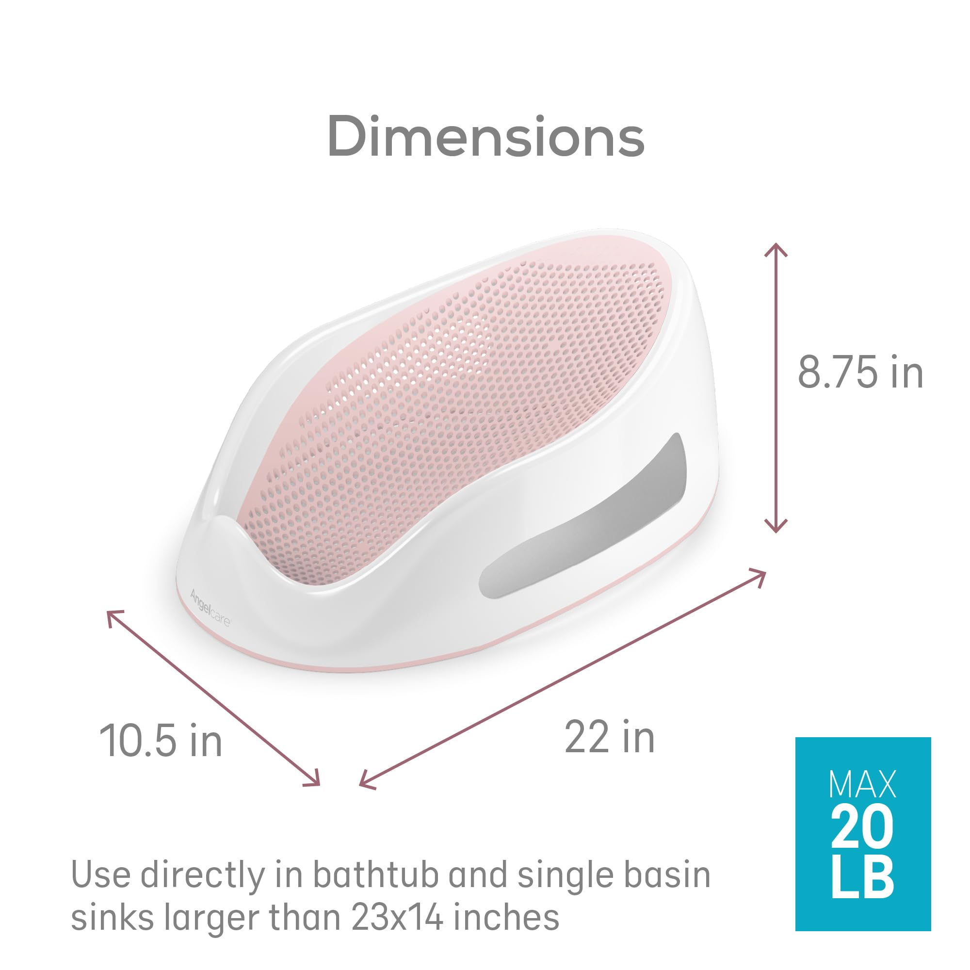 Angelcare Baby Bath Support (Gray) | Ideal for Babies Less Than 6 Months Old