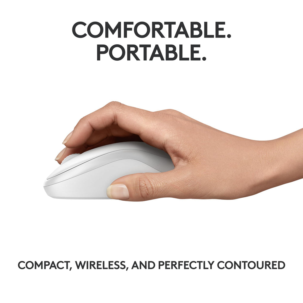 Logitech M185 Wireless Mouse, 2.4GHz with USB Mini Receiver, 12-Month Battery Life, 1000 DPI Optical Tracking, Ambidextrous PC/Mac/Laptop - Swift Grey