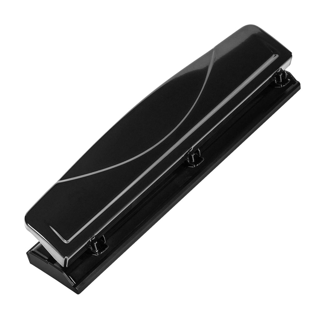 Amazon Basics 3 Hole Punch, 10 Sheet Capacity, Black, Easy-Clean Tray
