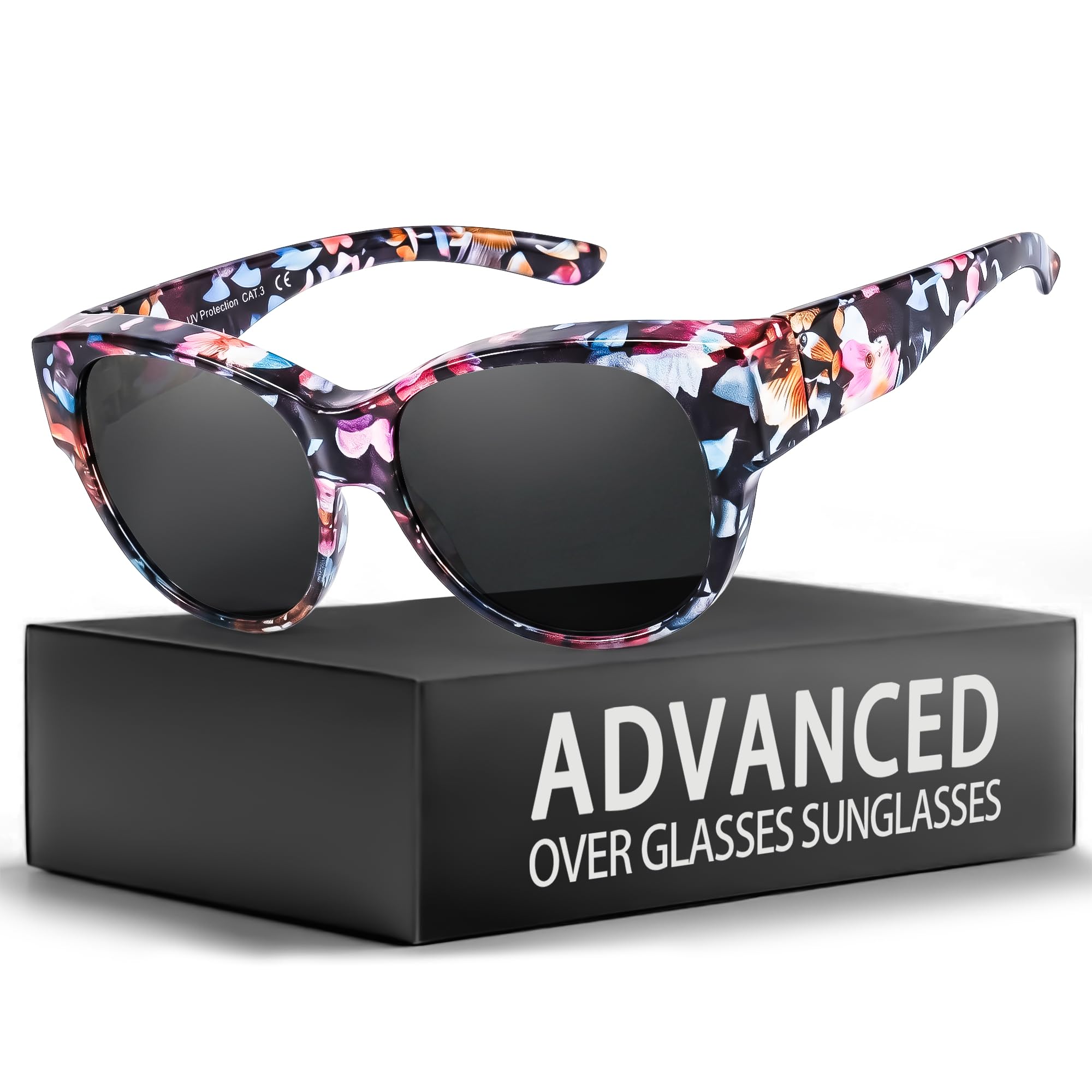 Myiaur Polarized Fit Over Glasses Sunglasses for Women, Trendy Wear Over Glasses UV400 Protection for Driving Outdoor