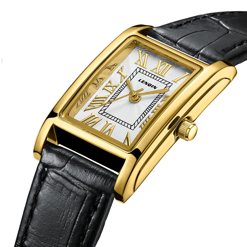 LN LENQIN Ladies Watches Analog Quartz Watch for Women Waterproof Women's Wrist Watches Easy Reader Womens Watch with Leather Strap