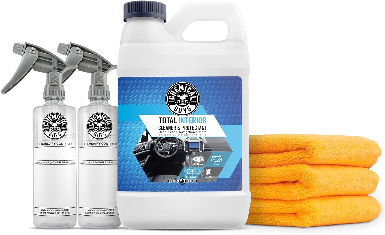 Chemical Guys Total Interior Cleaner & Protectant Interior Cleaner, Cleans & Protects Leather, Vinyl, Plastic, Rubber, Glass with a Streak-Free Finish — Cars, Trucks, SUVs, RVs, 16 oz