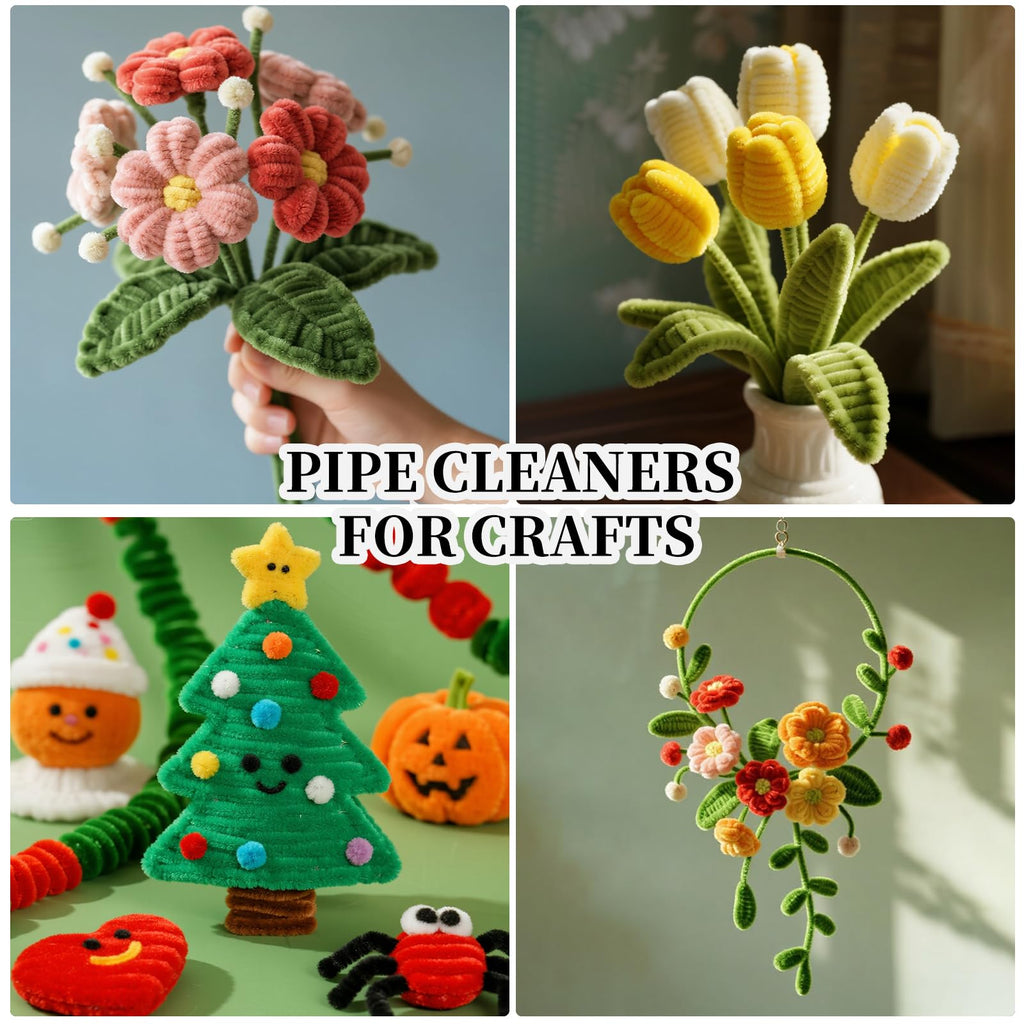 Pipe Cleaners Craft Bulk,Kids Toys & Games Gifts,200pcs Arts Crafts,Chenille Stems Art Supplies for Projects Creative DIY Room Decor,Christmas Decorations,Juegos para Niños Fidget Toys for Ages 5-7