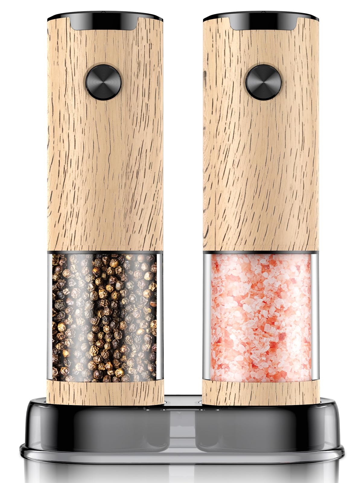Electric Salt and Pepper Grinder Set Automatic Battery Pepper Mill Shakers Adjustable Coarseness Upgraded Larger Capacity with Led Home and Kitchen Appliances Birthday Gifts for Women Men
