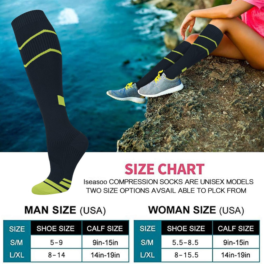 Copper Compression Socks 15-20 mmHg for Men & Women 8 Pairs – Circulation Support for Nurses, Travel, Running, Hiking, Soccer