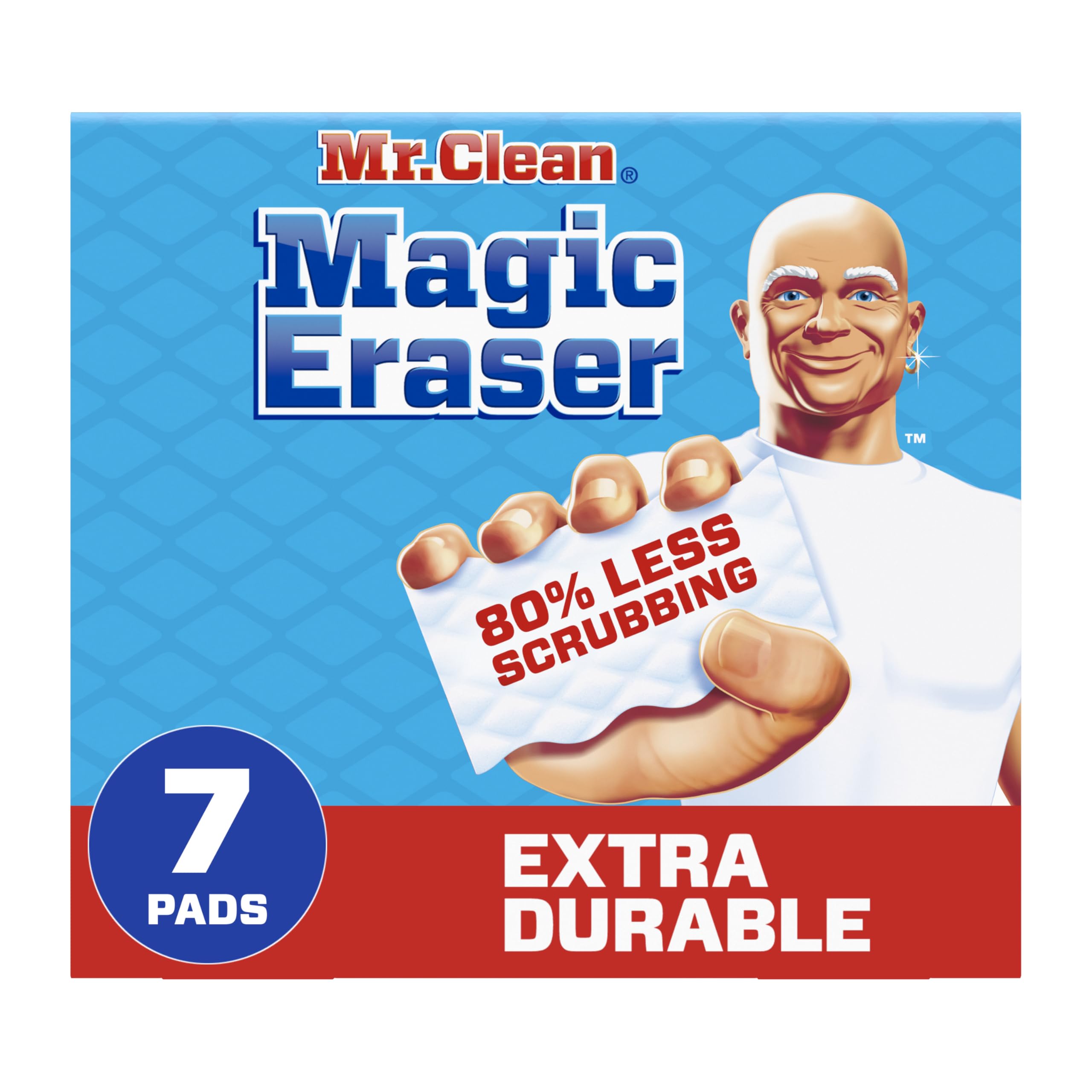 Mr. Clean Magic Eraser Sponge, All Purpose Cleaner, Cleaning Scrubber, Wall, Sneaker, Kitchen, Bathroom, Shower Cleaning Supplies, Melamine Sponge, Cleaning Pads, Whole Home Extra Durable, 12ct