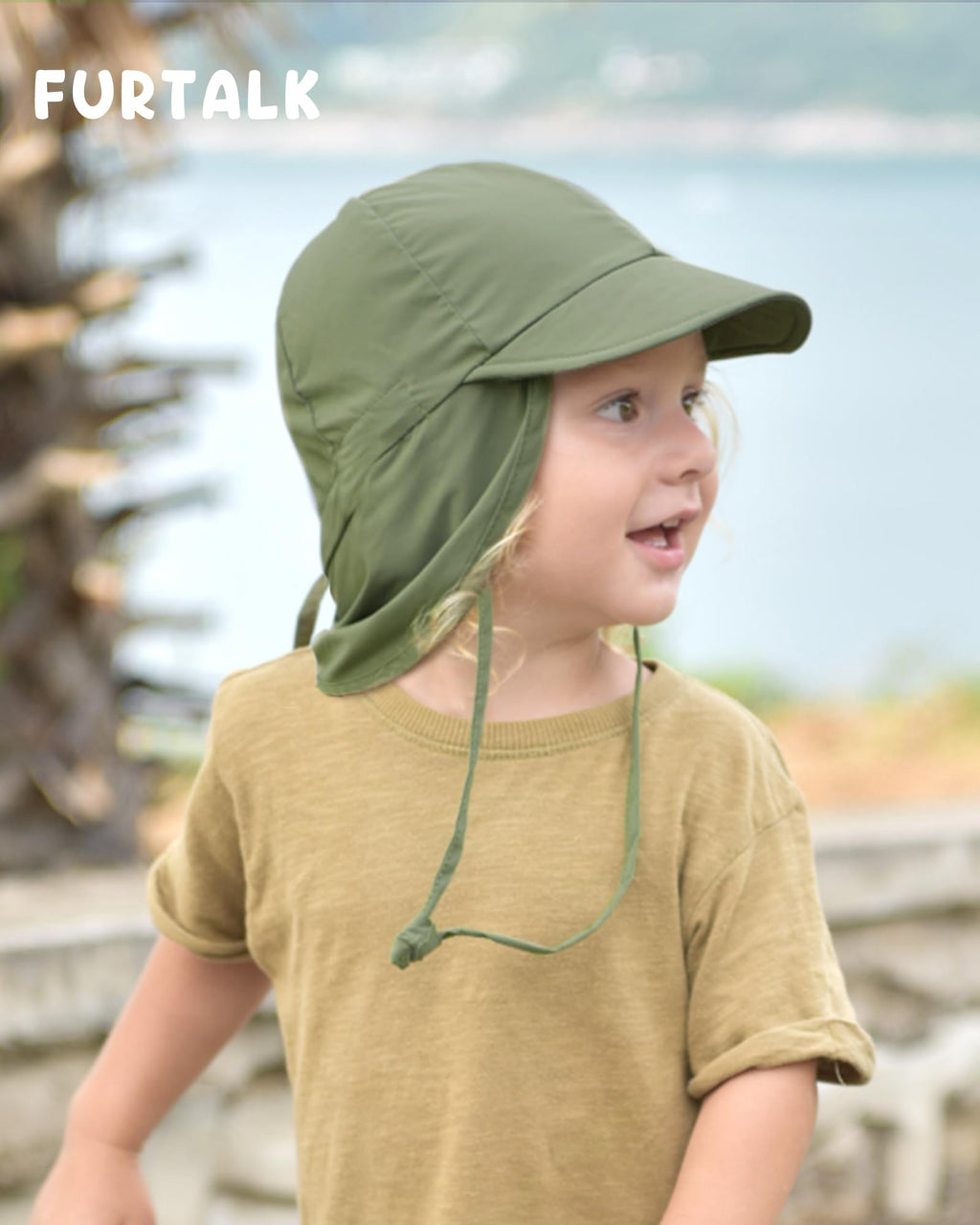 FURTALK Baby Sun Hat with Neck Flap UPF 50+ Adjustable Baby Boys Girls Summer Beach Hat for Traveling Swim Hat