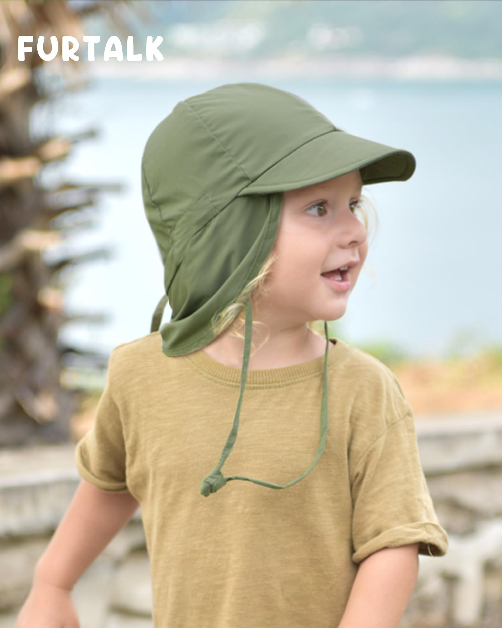 FURTALK Baby Sun Hat with Neck Flap UPF 50+ Adjustable Baby Boys Girls Summer Beach Hat for Traveling Swim Hat