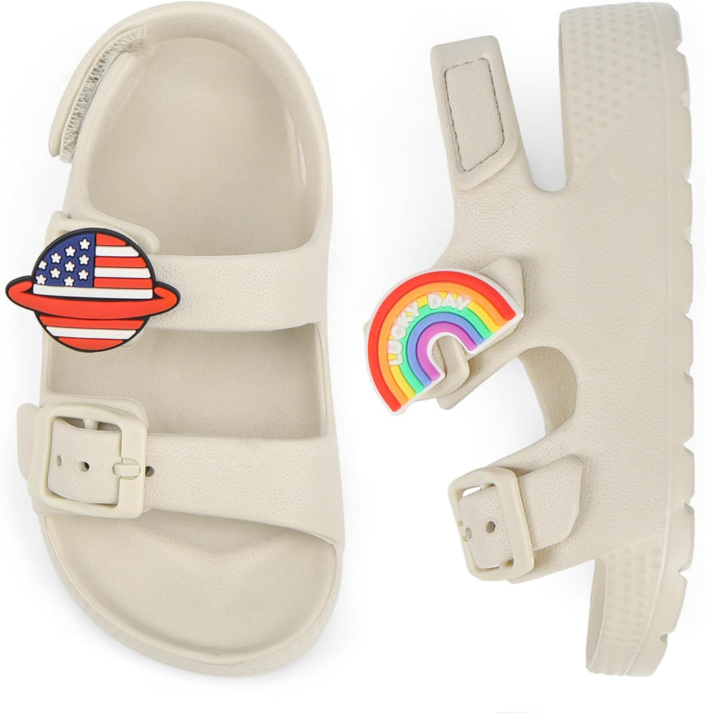 ChayChax Toddler Boys Girls Double Buckle Sandals Children's Adjustable Back Strap Water Sandal