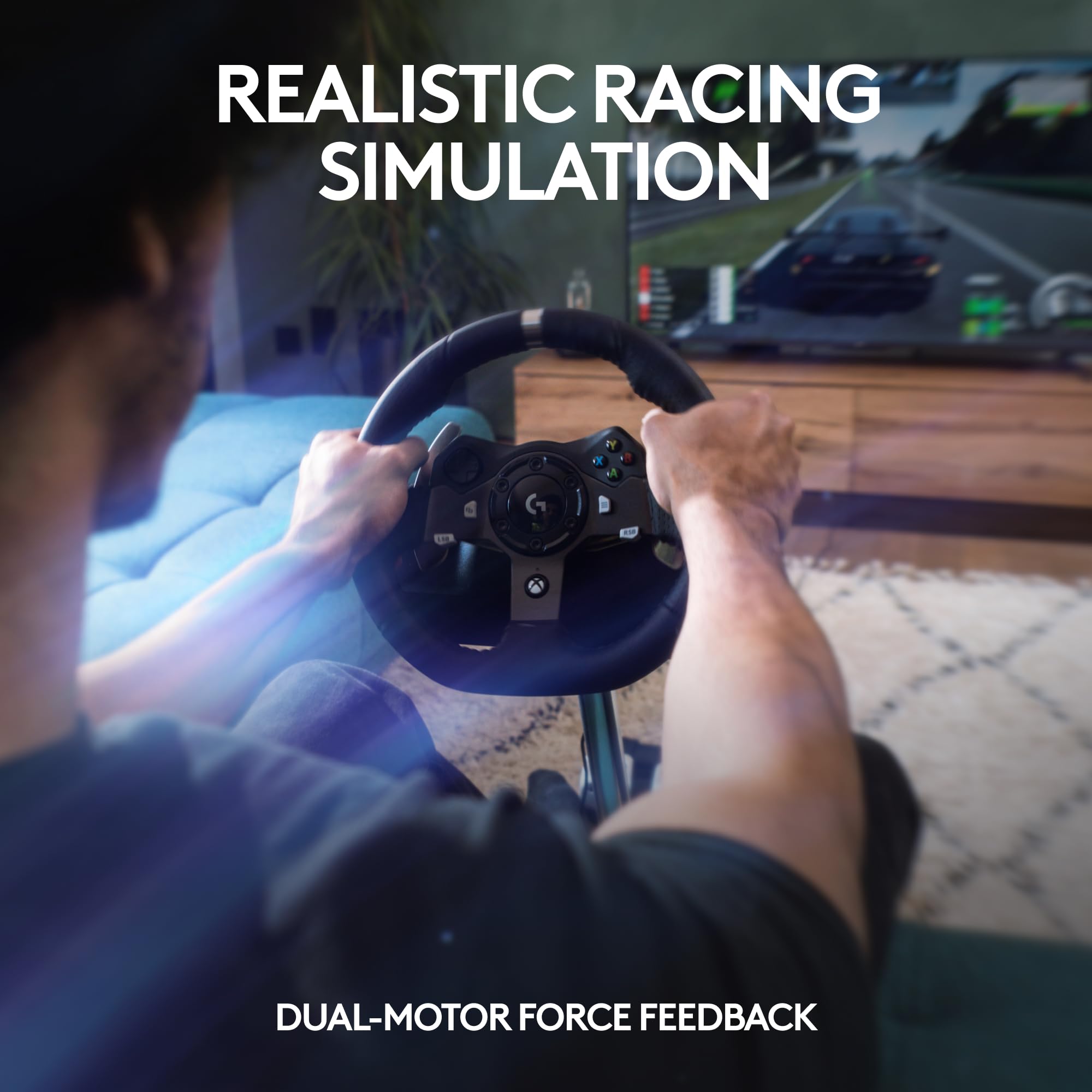 Logitech G29 Driving Force Racing Wheel and Floor Pedals, Real Force Feedback, Stainless Steel Paddle Shifters, Leather Steering Wheel Cover for PS5, PS4, PC, Mac - Black
