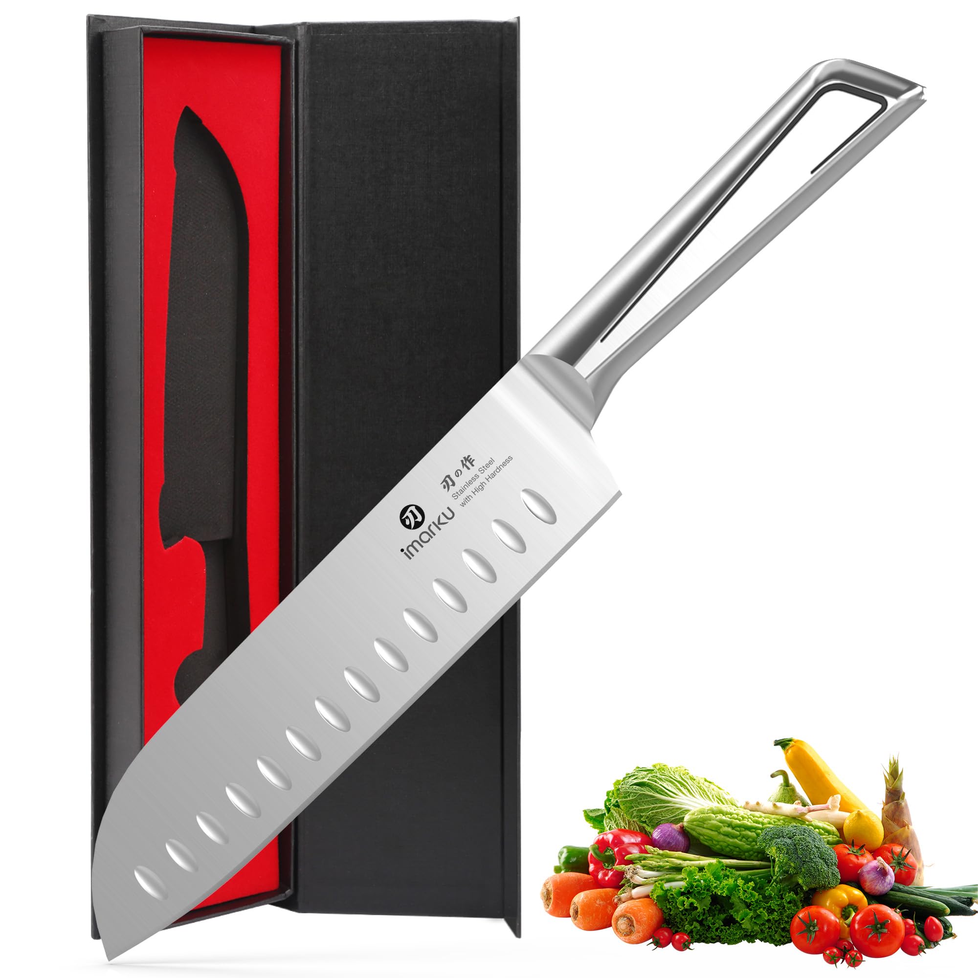 imarku Chef Knife 7 Inch Kitchen Knife Ultra Sharp Santoku Knife - High Carbon Japanese Chefs Knife, Kitchen Gadgets 2025, Apartment Essentials, Birthday Gifts for Him Her, Best Gifts for Women Men