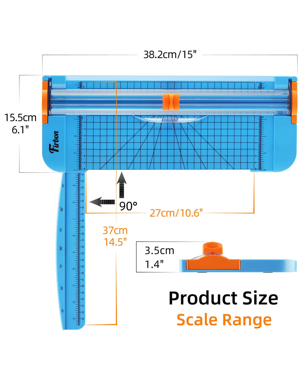 Firbon A4 Paper Cutter 12 Inch Titanium Paper Trimmer Scrapbooking Tool with Automatic Security Safeguard and Side Ruler for Craft Paper, Coupon, Label and Cardstock (Black)