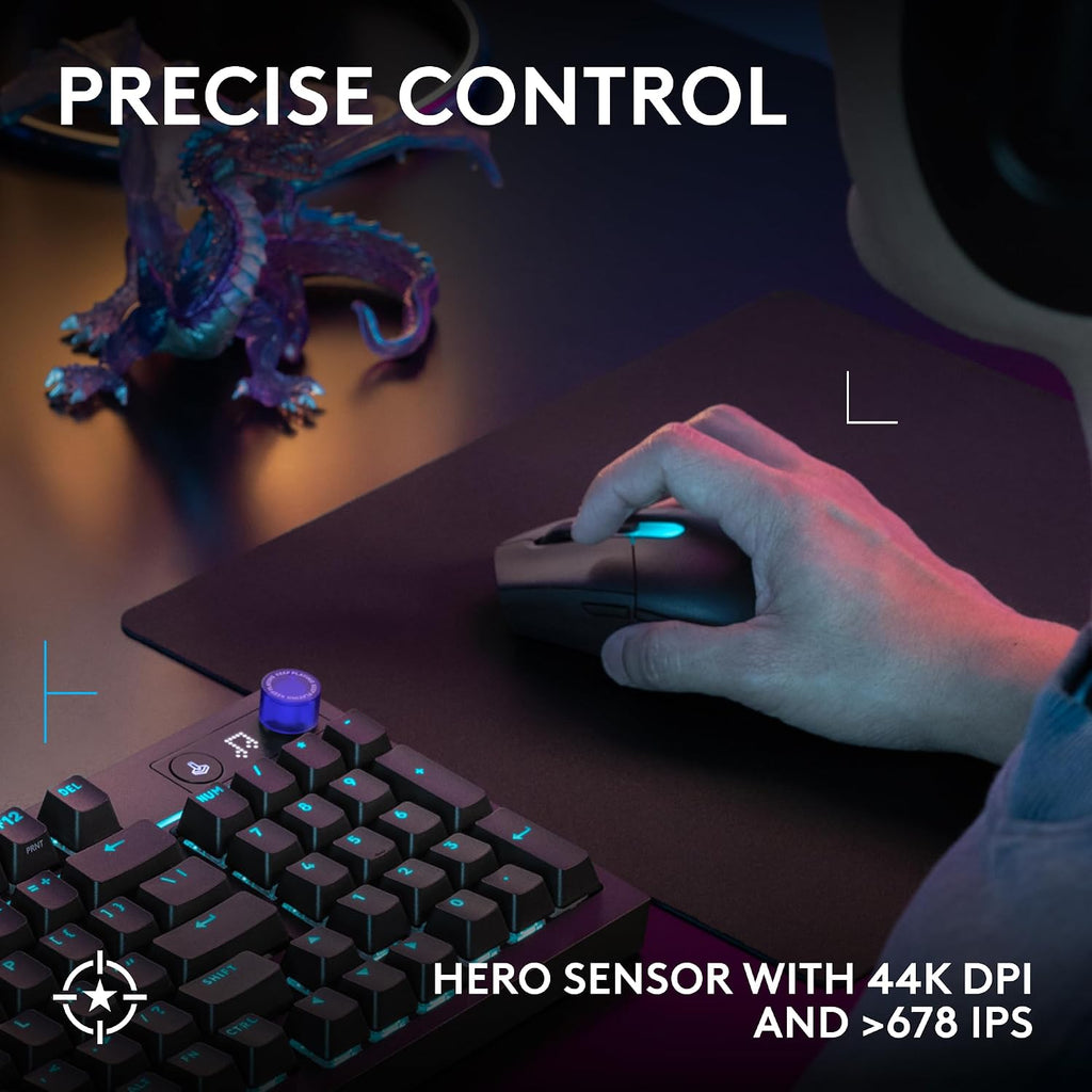 Logitech G305 Lightspeed Wireless Gaming Mouse, Hero Sensor, 12,000 DPI, Lightweight, 6 Programmable Buttons, 250h Battery, On-Board Memory, Compatible with PC, Mac - Black