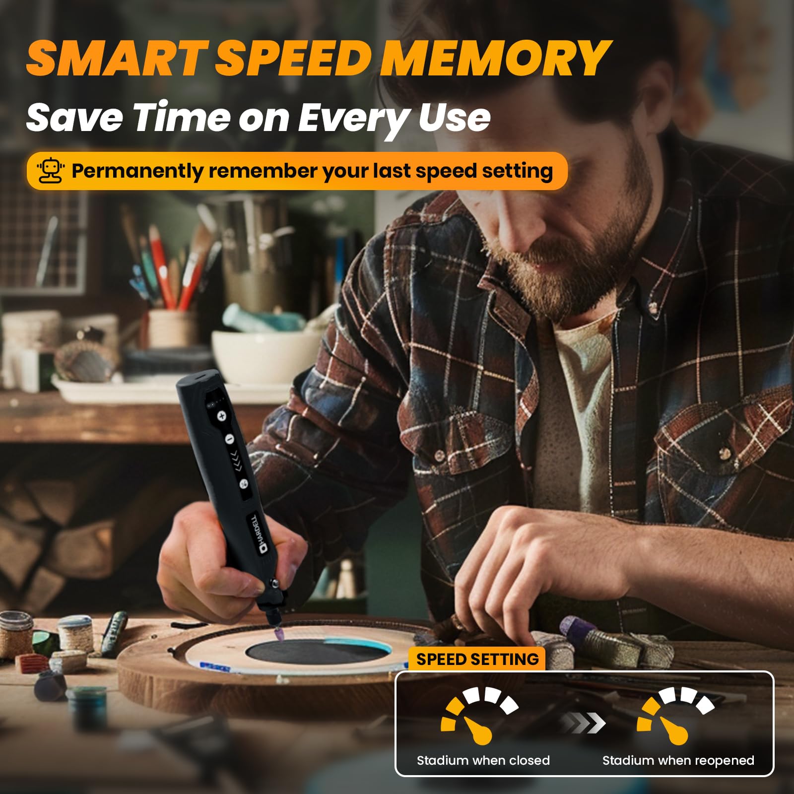 HARDELL Mini Cordless Rotary Tool, 5-Speed and USB Charging Rotary Tool Kit with 69 Accessories, Multi-Purpose 3.7V Power Rotary Tool for Sanding, Polishing, Drilling, Etching, Engraving, DIY Crafts