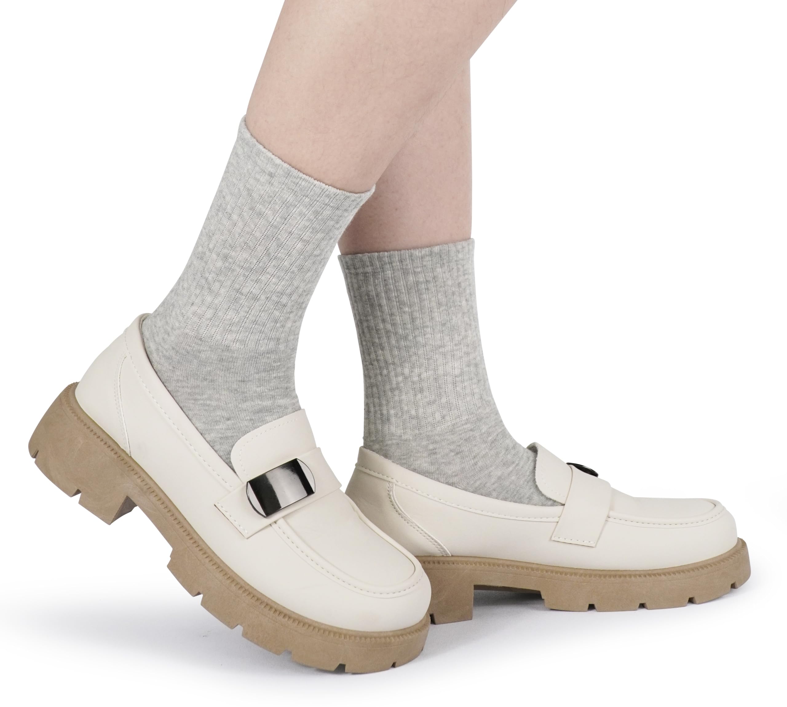 BomKinta Women Casual Calf Socks - Cute Cotton Crew Socks - Soft Above Ankle Sock Gifts 6 Pairs Size 5-10