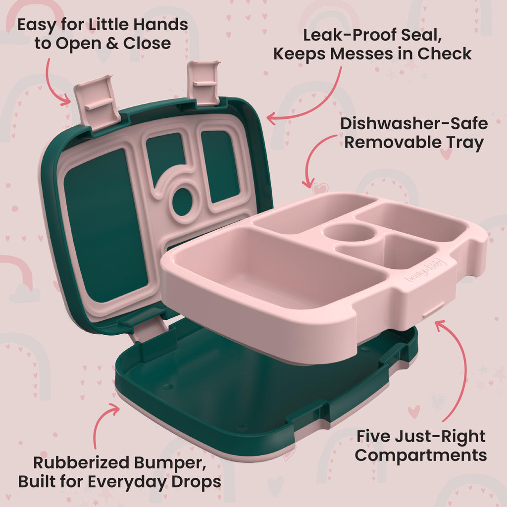 Bentgo Kids Prints Leak-Proof, 5-Compartment Bento-Style Kids Lunch Box - Ideal Portion Sizes for Ages 3-7, Durable, Drop-Proof, Dishwasher Safe, & PFAS & BPA-Free Materials (Unicorn)