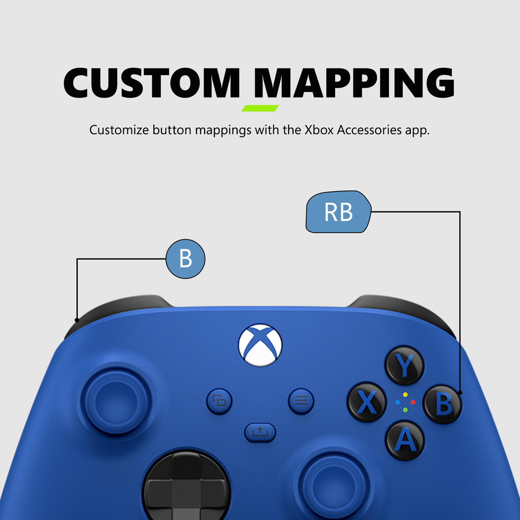 Xbox Wireless Gaming Controller | Shock Blue | Console, PC, & Android | Textured Grip | Wireless, Bluetooth, USB-C Connectivity