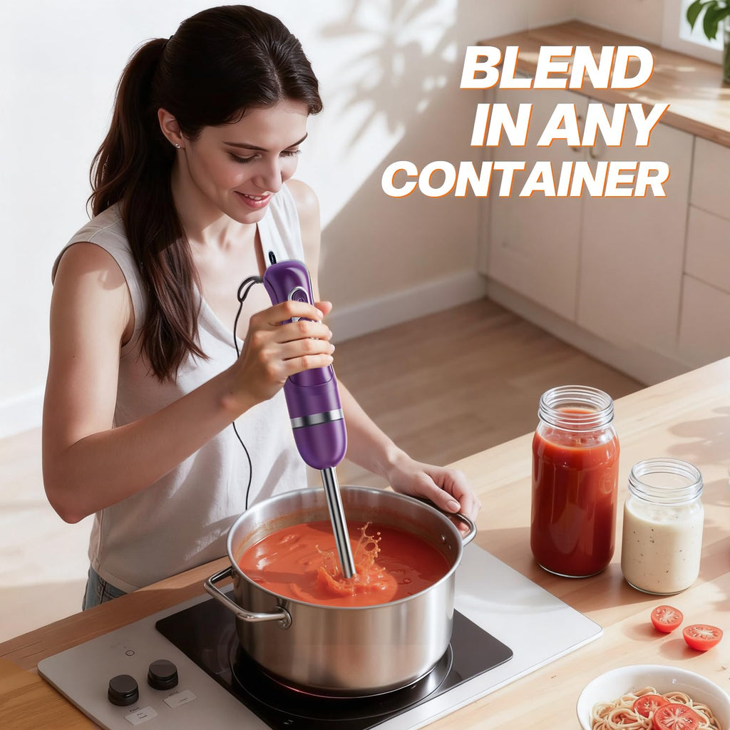 Turelar Immersion Blender Handheld Corded Hand Blenders Set 1100W, Trigger Variable Speed 5 in 1 Stick Emulsifier with Chopper, Whisk and Frother for Soup, Baby Food and Smoothies,Black