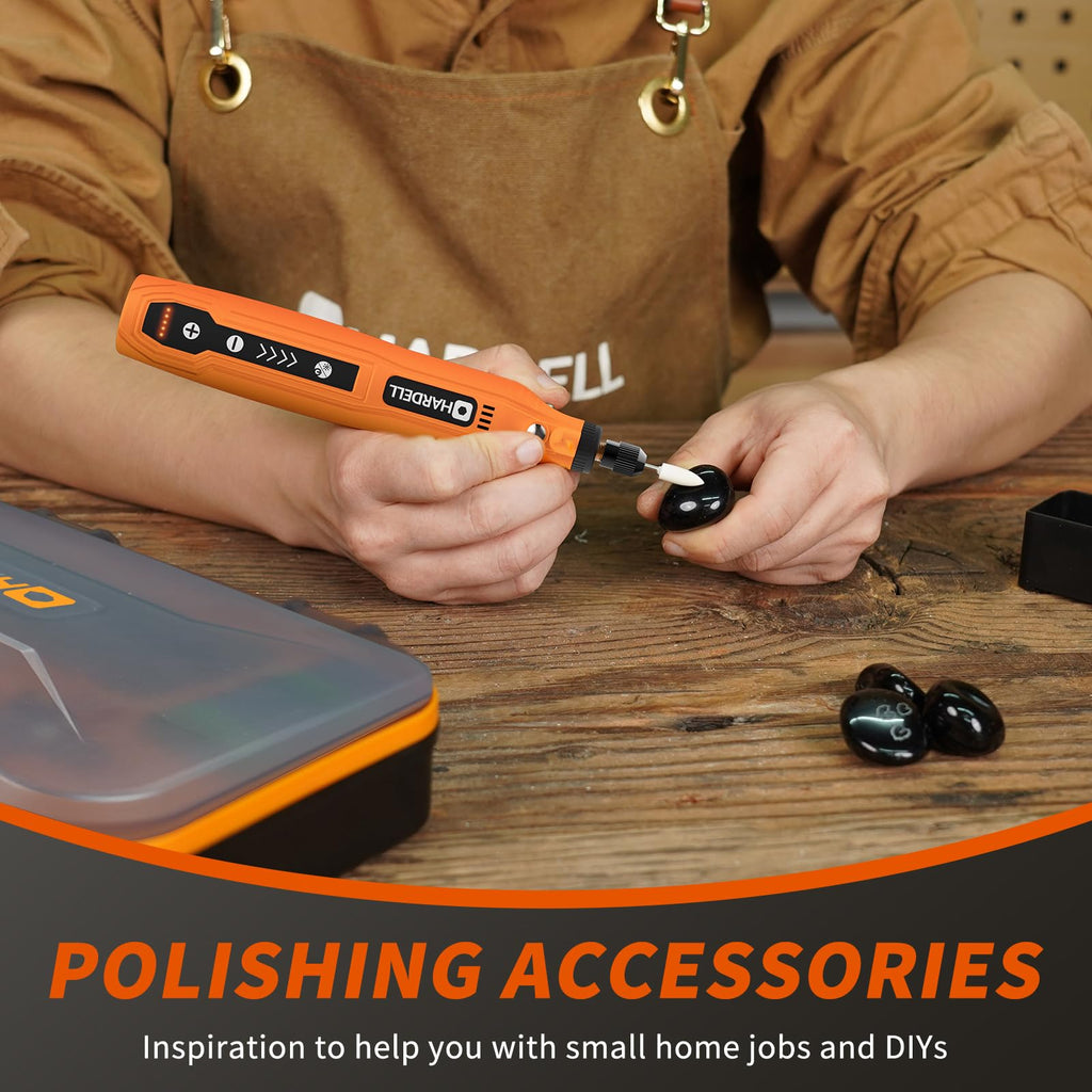 HARDELL Mini Cordless Rotary Tool, 5-Speed and USB Charging Rotary Tool Kit with 69 Accessories, Multi-Purpose 3.7V Power Rotary Tool for Sanding, Polishing, Drilling, Etching, Engraving, DIY Crafts