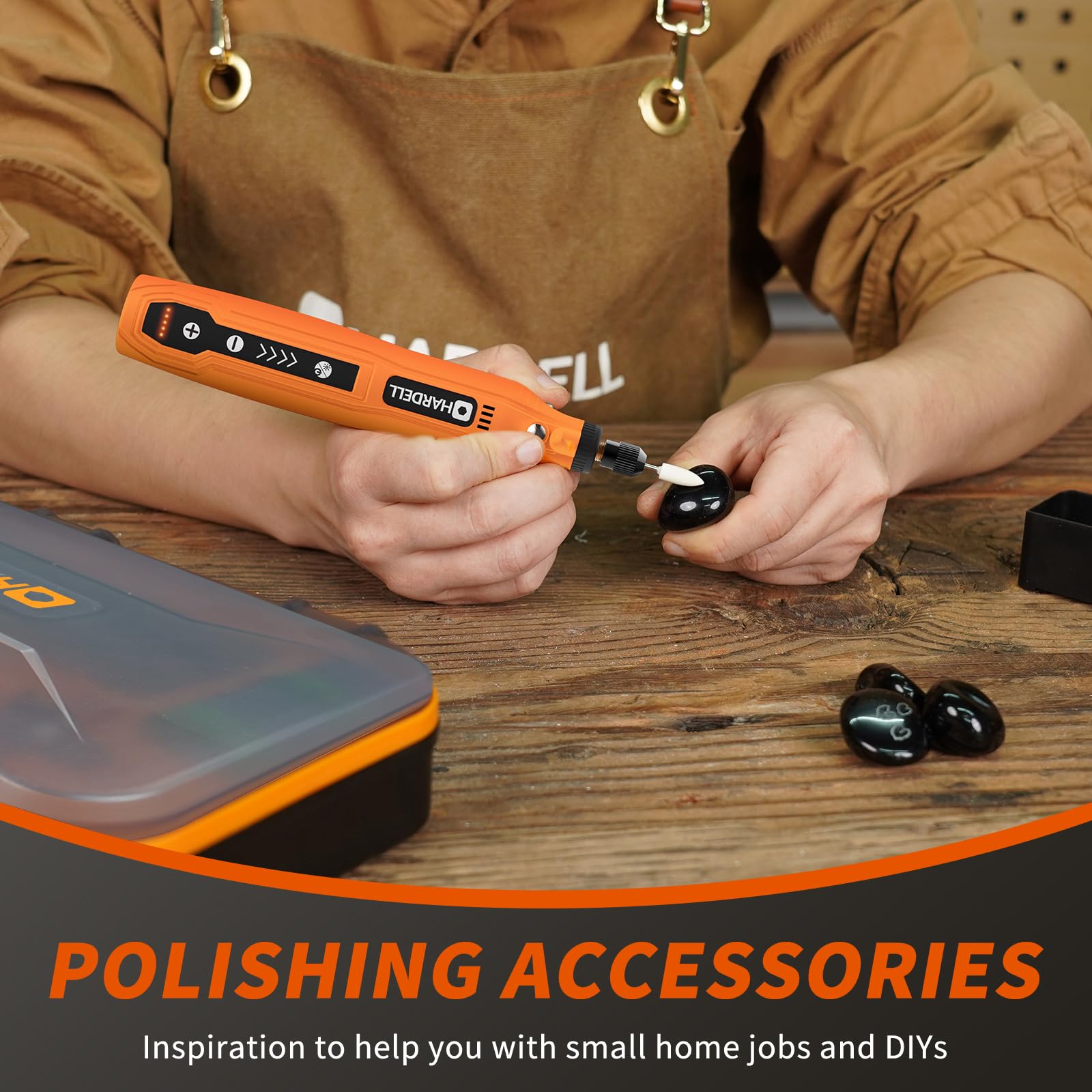 HARDELL Mini Cordless Rotary Tool, 5-Speed and USB Charging Rotary Tool Kit with 69 Accessories, Multi-Purpose 3.7V Power Rotary Tool for Sanding, Polishing, Drilling, Etching, Engraving, DIY Crafts