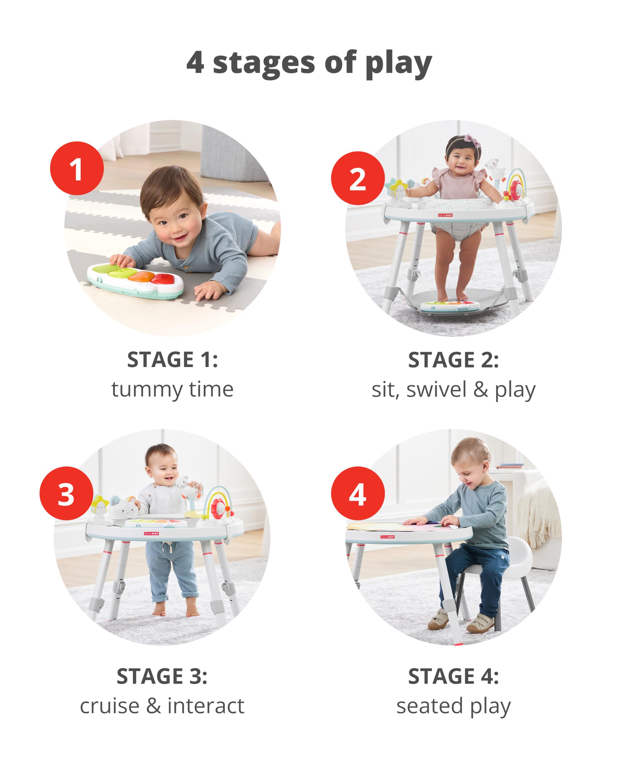 Skip Hop Baby Activity Center: Interactive Play Center with 3-Stage Grow-with-Me Functionality, 4mo+, Explore & More