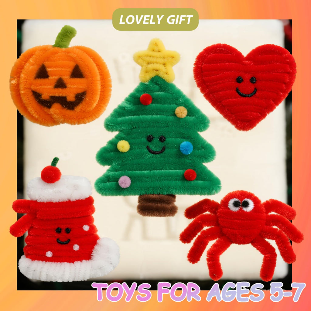 Pipe Cleaners Craft Bulk,Kids Toys & Games Gifts,200pcs Arts Crafts,Chenille Stems Art Supplies for Projects Creative DIY Room Decor,Christmas Decorations,Juegos para Niños Fidget Toys for Ages 5-7