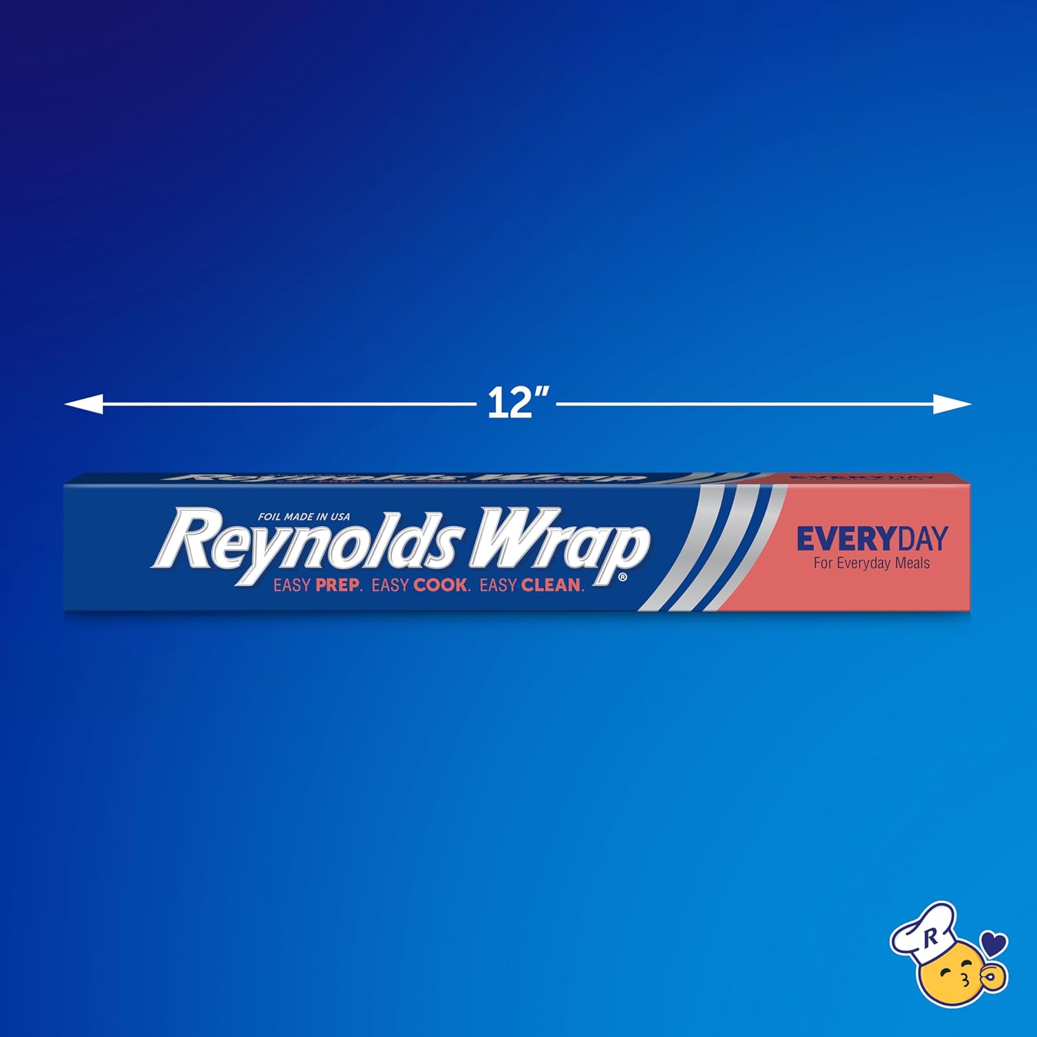 Reynolds Wrap Everyday Strength Aluminum Foil Roll, Freezer Safe and Grill Safe, Great for Foil Packets and Home Cooking, 12 Inches Wide, 200 Total Sq. Ft.