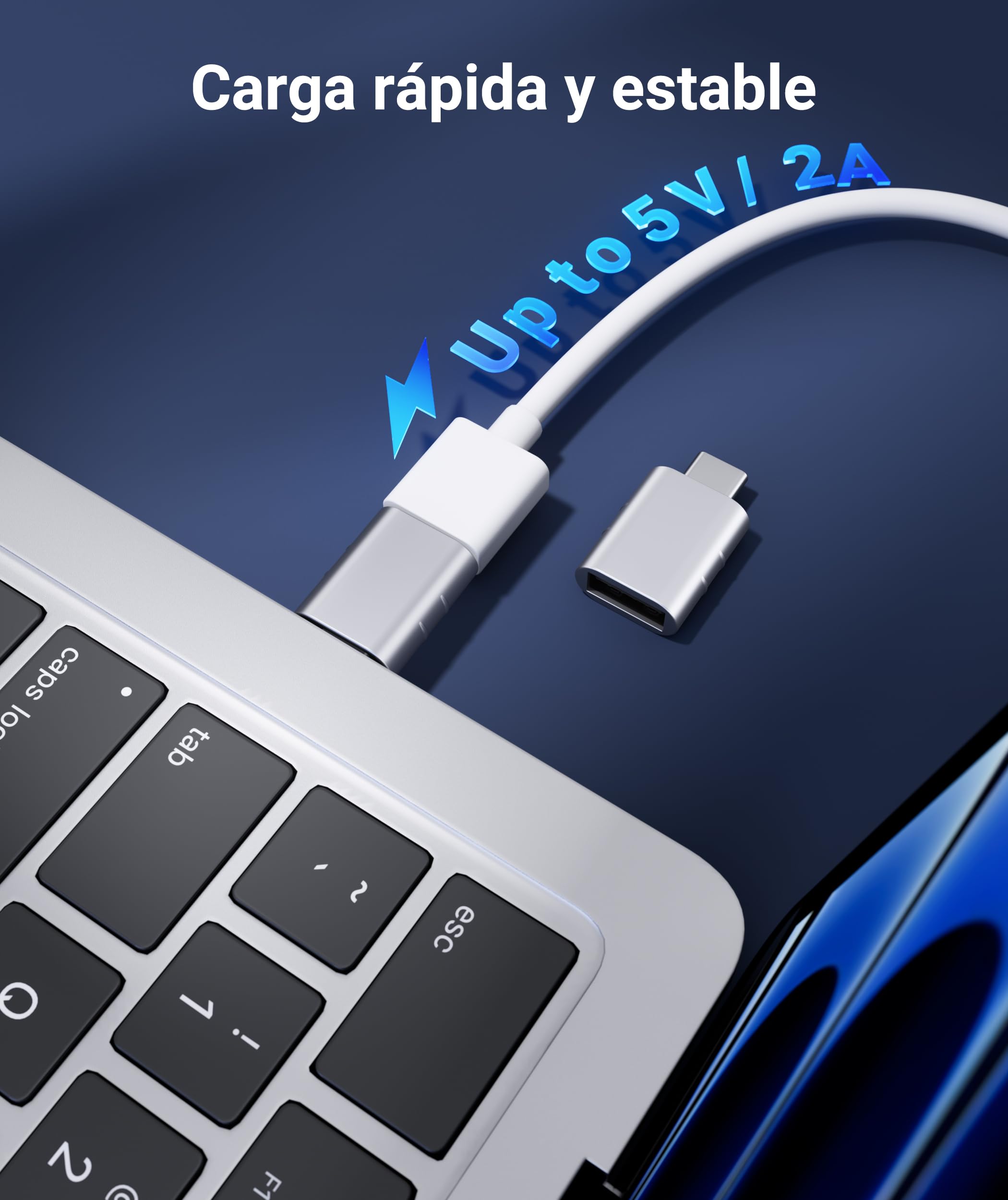 Syntech USB C to USB Adapter Pack of 2, USB 3.0 Female to Thunderbolt 4/3 Adapter Compatible with MacBook Pro Air 2024, Surface, iPad, iPhone, Galaxy Notebook, XPS and More Type C Devices, Space Grey