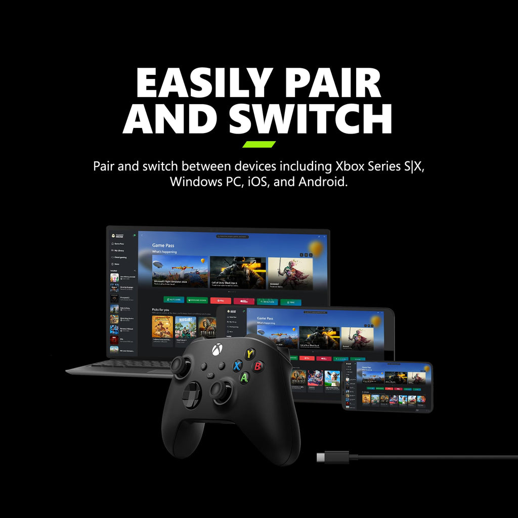 Xbox Wireless Gaming Controller | Shock Blue | Console, PC, & Android | Textured Grip | Wireless, Bluetooth, USB-C Connectivity