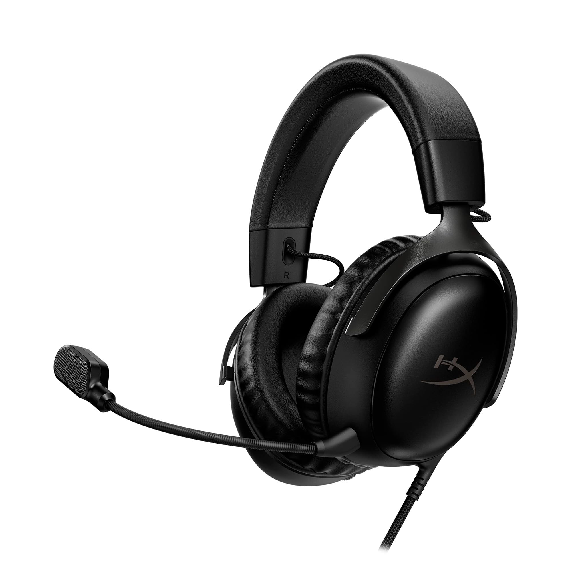 HyperX Cloud III – Wired Gaming Headset, PC, PS5, Xbox Series X|S, Angled 53mm Drivers, DTS Spatial Audio, Memory Foam, Durable Frame, Ultra-Clear 10mm Mic, USB-C, USB-A, 3.5mm – Black/Red