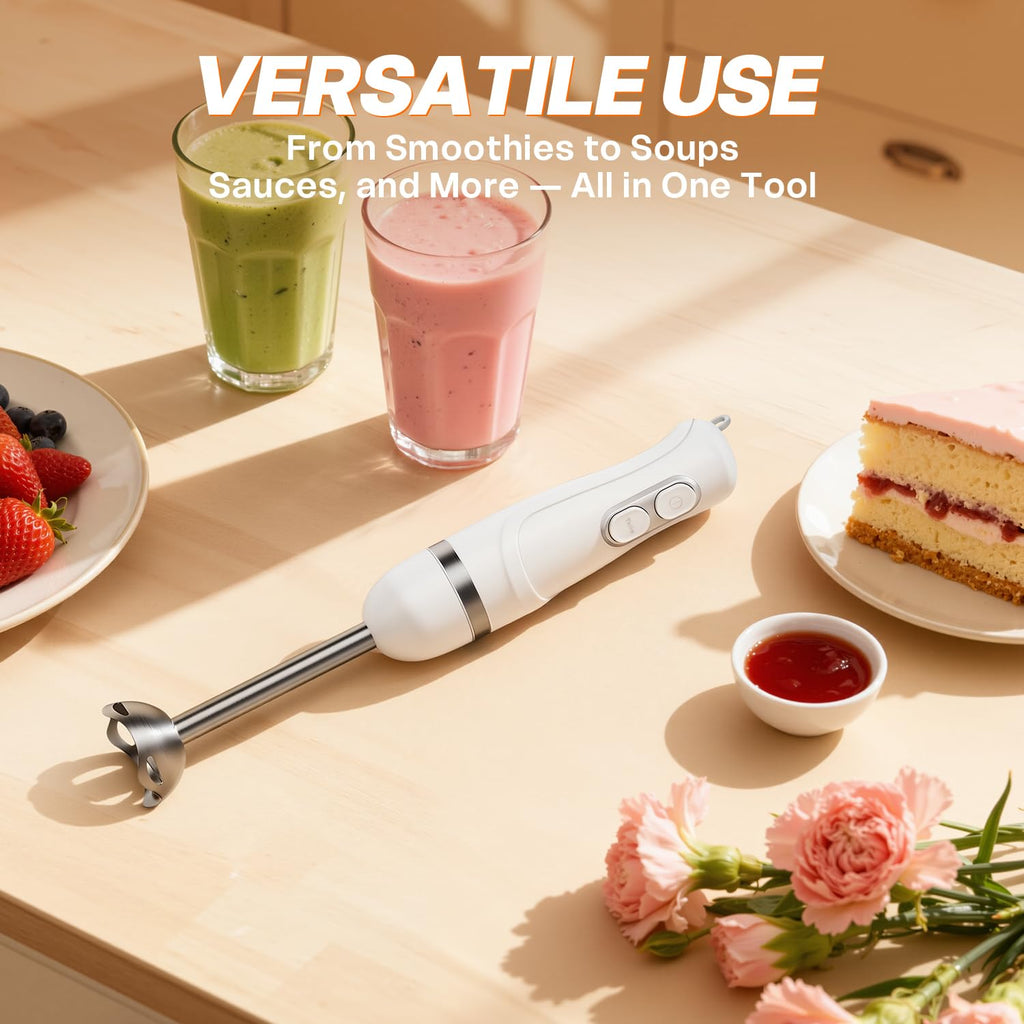 Turelar Immersion Blender Handheld Corded Hand Blenders Set 1100W, Trigger Variable Speed 5 in 1 Stick Emulsifier with Chopper, Whisk and Frother for Soup, Baby Food and Smoothies,Black