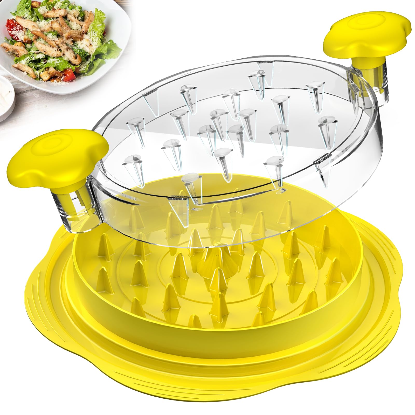 SURETIVIAN Chicken Shredder Tool Twist Large Chicken Breast Shredder with Brush&Fork, Visible Meat Shredder Machine, Strong Anti-Slip Strip, Ergonomic Handle, BPA Free, Suitable for Pork Beef Chicken