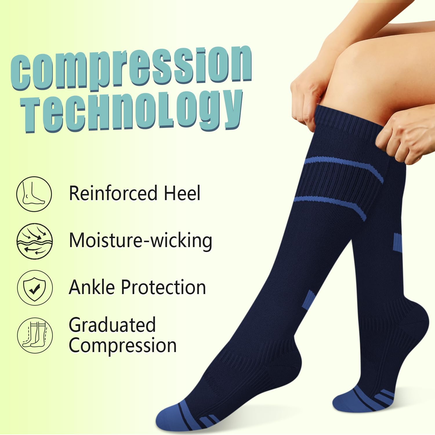 Copper Compression Socks 15-20 mmHg for Men & Women 8 Pairs – Circulation Support for Nurses, Travel, Running, Hiking, Soccer